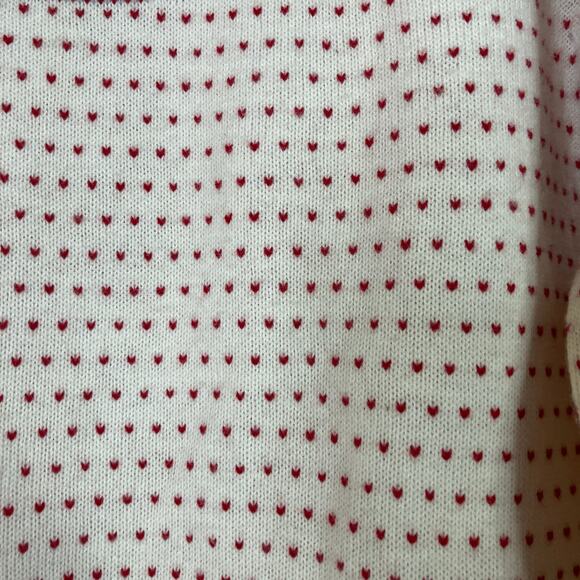 Talbots | Fair Isle Cream Red Sweater Dotted Womens L Petite Nylon Lambswool - Picture 4 of 6